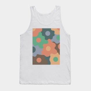 Retro Groovy Egg Flowers - Soft Autumn Seasonal Color Palette Tank Top